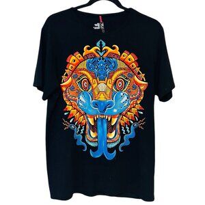 Ay Guey! Men Jaguar Dragon Graphic Shirt Unidos Por Mexico Tongue Snake Tee RARE